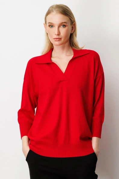 65301 ONTEKS TRUVAKAR KOL PATLI POLO YAKA BLUZ - Resim 10