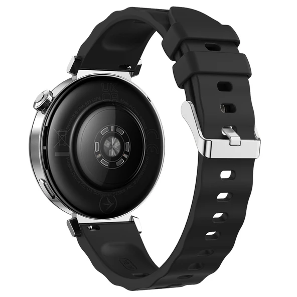 Sneezy Huawei Watch GT5 Pro 42mm İle Uyumlu SoftFlex Metal Tokalı Spor Silikon Akıllı Saat Kordonu  Siyah - Resim 2