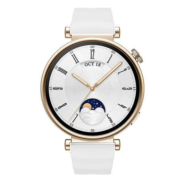 Sneezy Huawei Watch GT4 41mm İle Uyumlu SoftFlex Metal Tokalı Spor Silikon Akıllı Saat Kordonu  Beyaz - Resim 5