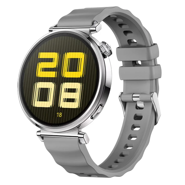 Sneezy Huawei Watch GT5 41mm İle Uyumlu SoftFlex Metal Tokalı Spor Silikon Akıllı Saat Kordonu  Koyu Gri ürün görseli