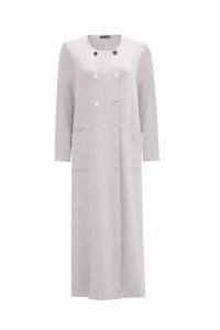 T25PF-9000 MISSDALIDA KRUVAZE DÜĞMELİ UZUN HIRKA ürün görseli