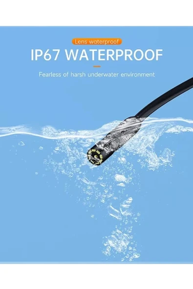 Endoskop Yılan Video Kamera Ios Ve Android Uyumlu Led’li 10 Metre 8 Mm Sert Kablo 2mp - Resim 4