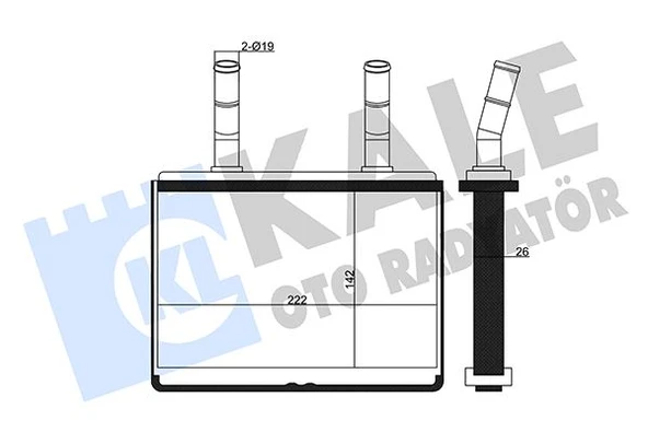 KALE 358635 KALORİFER RADYATÖRÜ HYUNDAI STAREX 2.5L D4BH. 4D56 TC TCI 04-10 H100 2.5L D4BH Kamyonet 04-12 / KIA BONGO K2500 2.5L D4BH TCİ 03-> - ALEMİNYUM 973184F000 ürün görseli 1