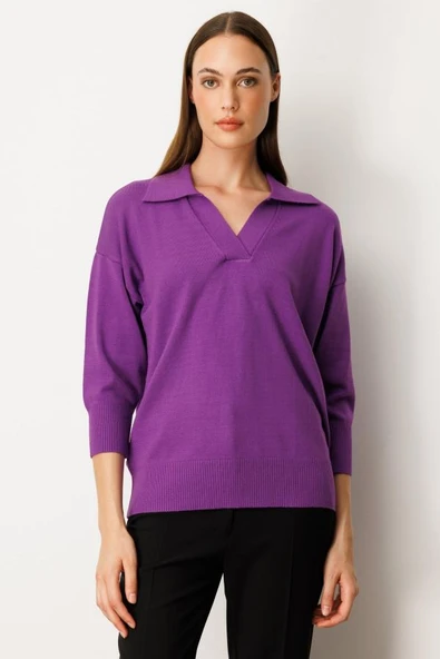 65301 ONTEKS TRUVAKAR KOL PATLI POLO YAKA BLUZ ürün görseli 1