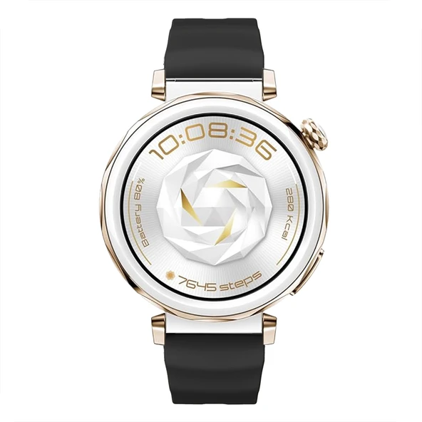 Sneezy Huawei Watch GT5 Pro 42mm İle Uyumlu SoftFlex Metal Tokalı Spor Silikon Akıllı Saat Kordonu  Siyah - Resim 5