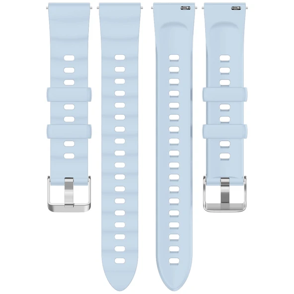 Sneezy Huawei Watch GT5 41mm İle Uyumlu SoftFlex Metal Tokalı Spor Silikon Akıllı Saat Kordonu  Mavi - Resim 6