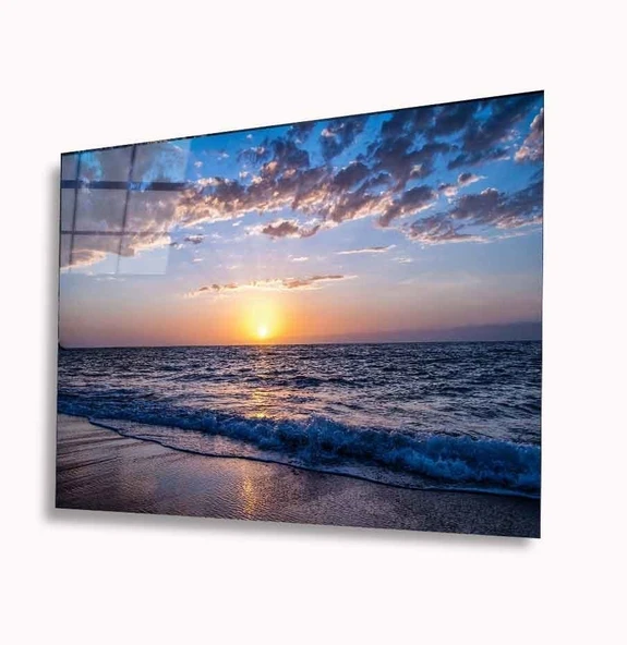 Deniz Günbatımı Cam Tablo 4mm Dayanıklı Temperli Cam ürün görseli