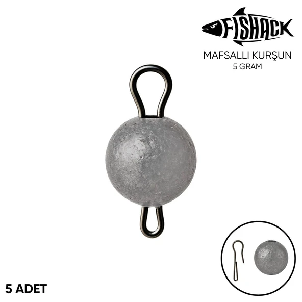 Mafsallı Kurşun - Hareketli İğne Kurşunu - Fishack - 5 Gram - 5'li Paket ürün görseli 1