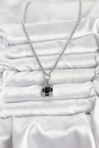 Zincir Gümüş Renk Vintage Model Kadın Kolye - EBJ251115W38419 - Resim 2