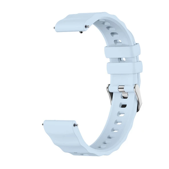 Sneezy Huawei Watch GT5 41mm İle Uyumlu SoftFlex Metal Tokalı Spor Silikon Akıllı Saat Kordonu  Mavi - Resim 3