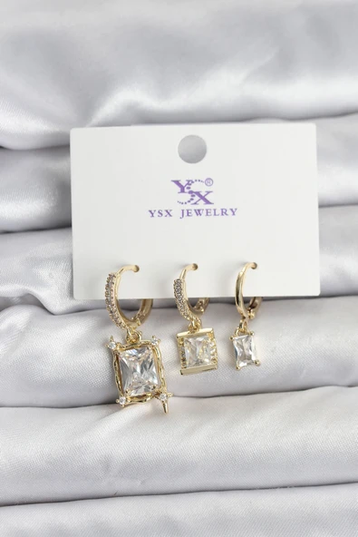 Gold Renk Zirkon Taşlı Kadın Küpe - EBJ251115W38349 ürün görseli