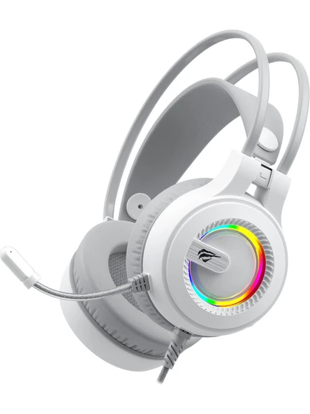 Havit Gamenote H2040D Beyaz RGB USB Kablolu Kulak Üstü Oyuncu Kulaklığı ürün görseli