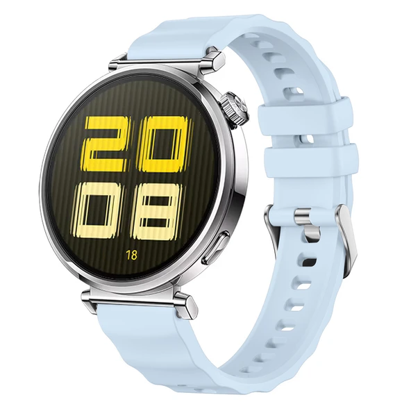 Sneezy Huawei Watch GT5 41mm İle Uyumlu SoftFlex Metal Tokalı Spor Silikon Akıllı Saat Kordonu  Mavi ürün görseli