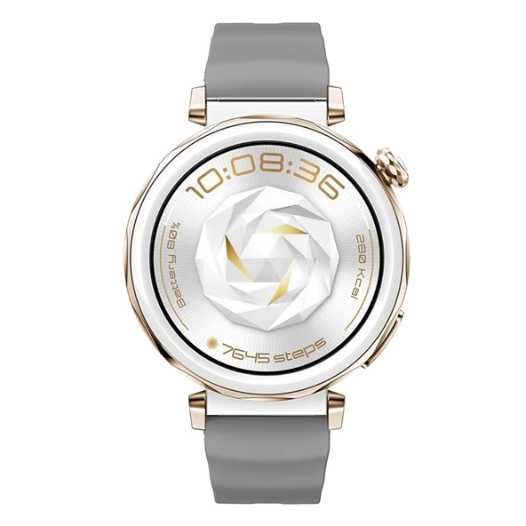 Sneezy Huawei Watch GT5 Pro 42mm İle Uyumlu SoftFlex Metal Tokalı Spor Silikon Akıllı Saat Kordonu  Koyu Gri - Resim 5