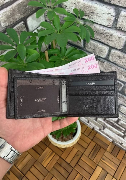 Guard Kahverengi  Hakiki Deri Tek Pisotlu Klasik Model Yatay Erkek Cüzdan - GRD251115WT1115 - Resim 3