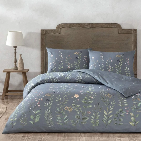 Taç Çift Kişilik Ranforce Nevresim Takımı Serelis Mavi ürün görseli