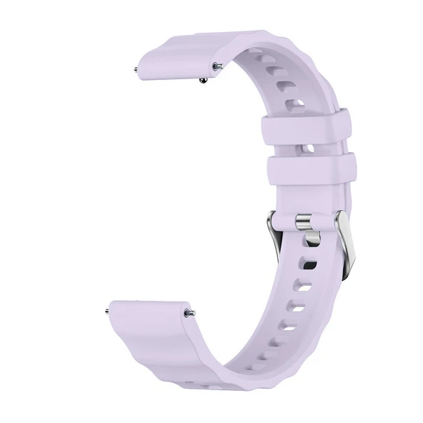 Sneezy Huawei Watch GT5 41mm İle Uyumlu SoftFlex Metal Tokalı Spor Silikon Akıllı Saat Kordonu  Lila - Resim 3