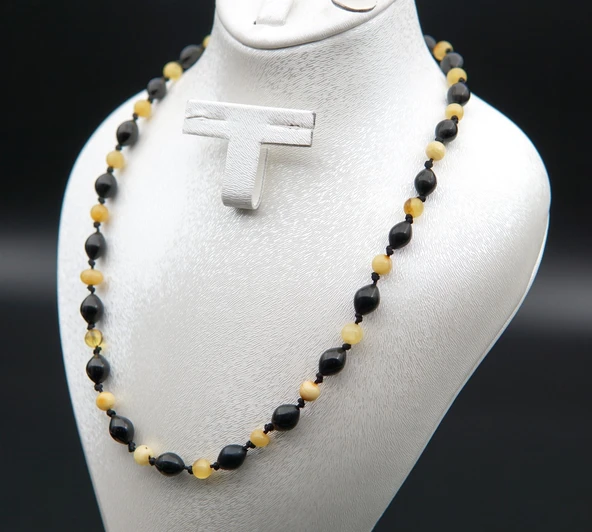 Oltu Taşı ve Kehribar Kadın Kolye sk000146 - Resim 3