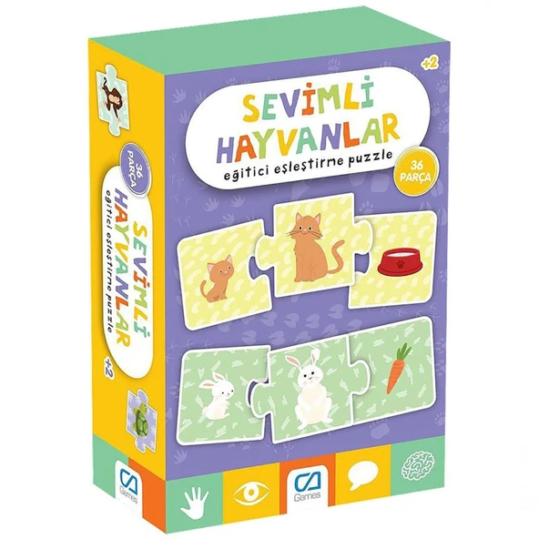 Sevimli Hayvanlar Eğitici Eşleştirme Puzzle 36 Parça ürün görseli