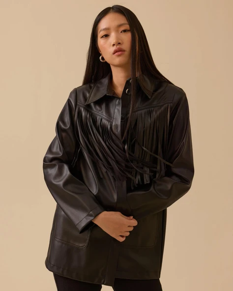 10002421111026 SCL DERİ CEKET - Resim 4