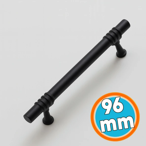 Mobilya Mutfak Çekmece Dolap Dolabı Kapak Kulbu Kulpu Kulpları (96 mm - 9.6 cm) Siyah Metal ürün görseli