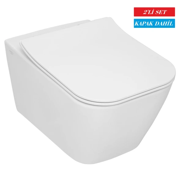 Serel Rita Kanalsız Asma Klozet (RT26) + Zenith Slim Yavaş Kapanan Kapak 2'li Set ürün görseli 1