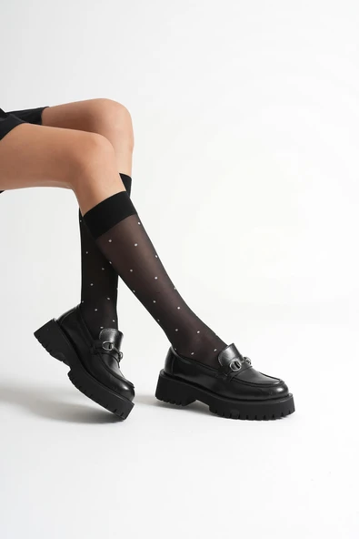 Aral Toka Detaylı Siyah Günlük Loafer Ayakkabı - Resim 2