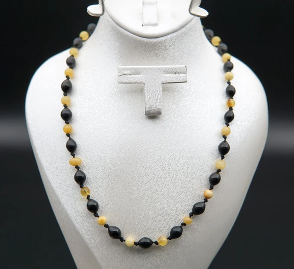 Oltu Taşı ve Kehribar Kadın Kolye sk000146 ürün görseli 1