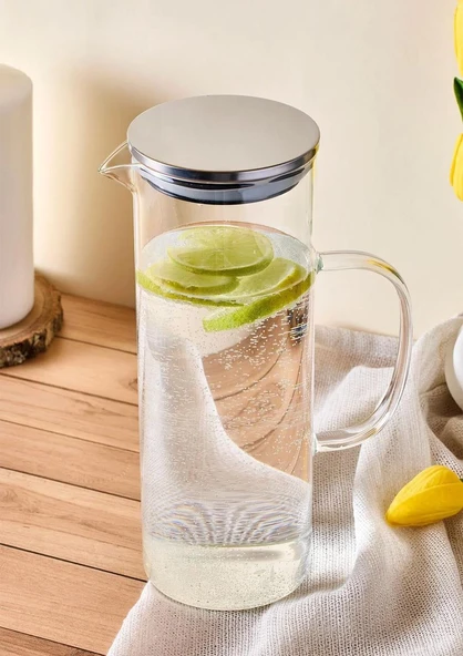 İzmir Borosilikat Cam Sürahi - 1200 ML - Resim 4