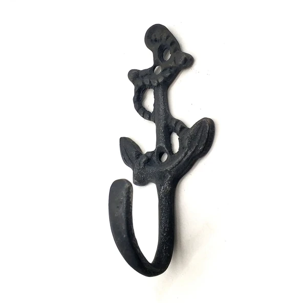 Antika Tarz Dekoratif Pirinç Halatlı, Çapa, Denizci, Gemici  Askı - 95x42mm,  Oksit ürün görseli 1