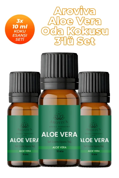 Aloe Vera Oda Kokusu 3'Lü Set- Doğal Esansiyel Uçucu Yağ, Difüzör Esansı, Buhurdanlık Yağı ürün görseli 1