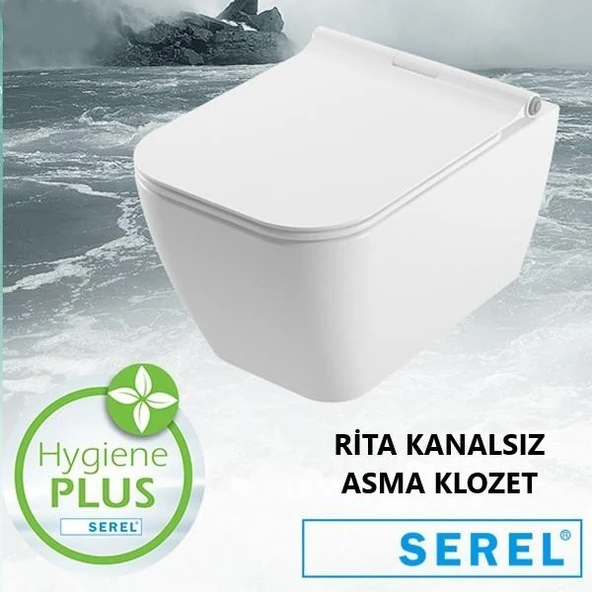 Serel Rita Kanalsız Asma Klozet (RT26) + Zenith Slim Yavaş Kapanan Kapak 2'li Set - Resim 3