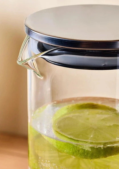 İzmir Borosilikat Cam Sürahi - 1200 ML - Resim 3