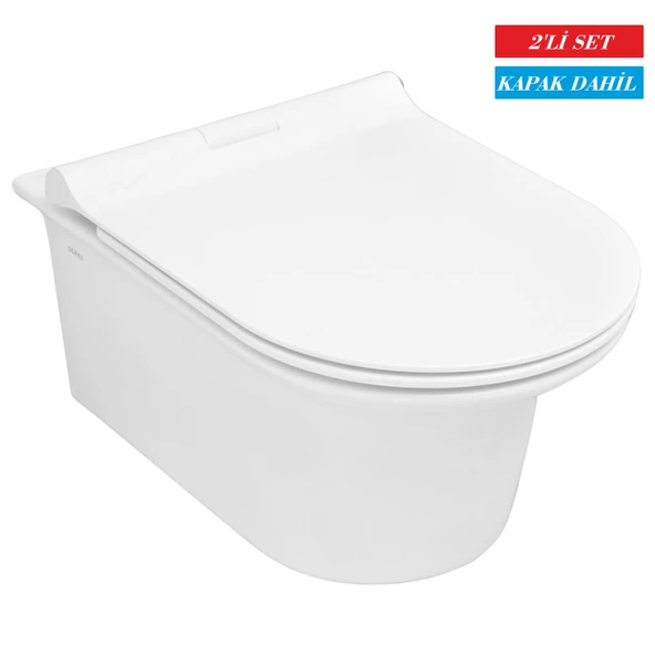 Serel Purity Asma Klozet (PR10) + Blaze Slim Yavaş Kapanan Kapak 2'li Set ürün görseli 1