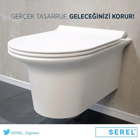 Serel Purity Asma Klozet (PR10) + Blaze Slim Yavaş Kapanan Kapak 2'li Set - Resim 3