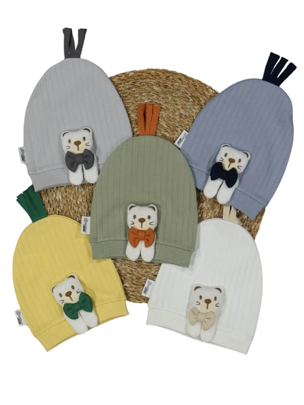 AYICIK AKSESUARLI RAPORLU ERKEK BEBEK BERE (3 ADET) ürün görseli 1