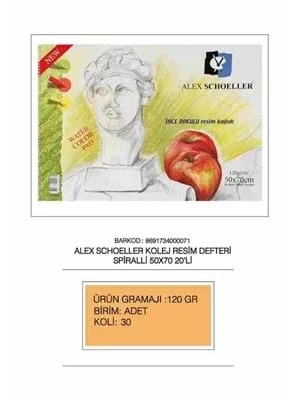Alex Schoeller 50x70 Resim Defteri 20"li 120 Gr Alx-895 ürün görseli 1