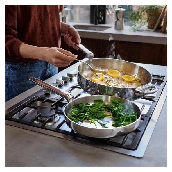 Joseph Joseph Space 3 Ply Paslanmaz Çelik 12 Parça Tencere Tava Seti - Resim 2