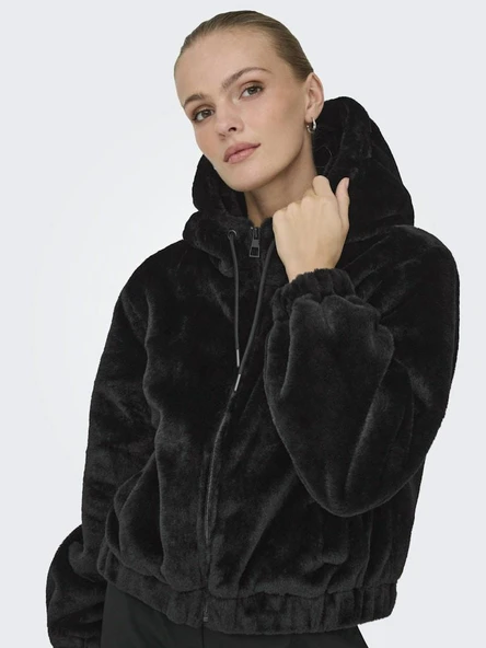 Only Jdy Yola Faux Fur Hood Kadın Ceket 15359329 - Resim 3