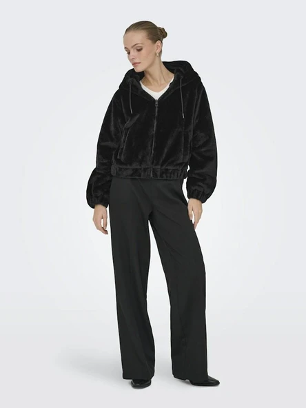 Only Jdy Yola Faux Fur Hood Kadın Ceket 15359329 - Resim 8