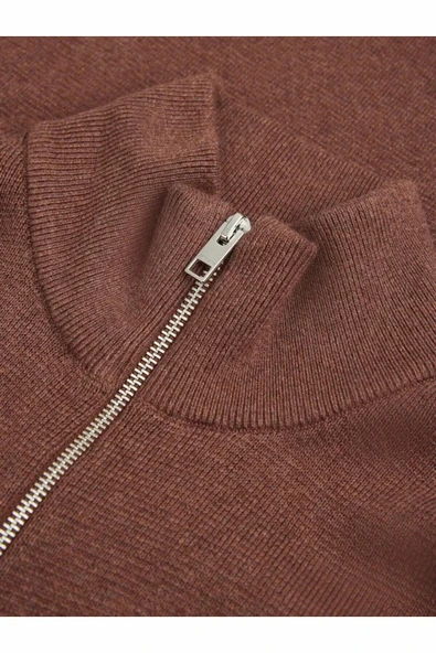 Jack Jones Blamılano Fermuarlı YakaRelax Fit  Erkek Kazak 12259664 - Resim 3