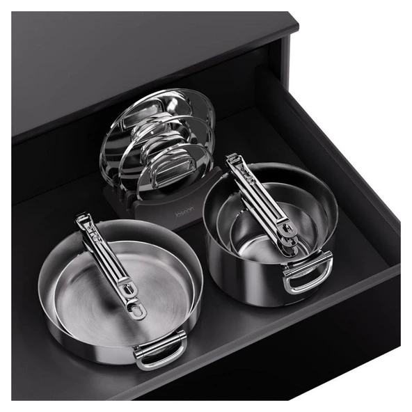 Joseph Joseph Space 3 Ply Paslanmaz Çelik 12 Parça Tencere Tava Seti - Resim 4