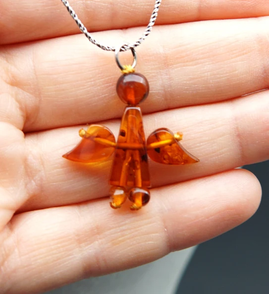 Kehribar Melek Kolye sk000150 ürün görseli 1