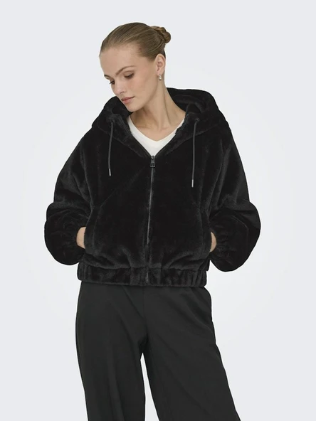 Only Jdy Yola Faux Fur Hood Kadın Ceket 15359329 - Resim 2
