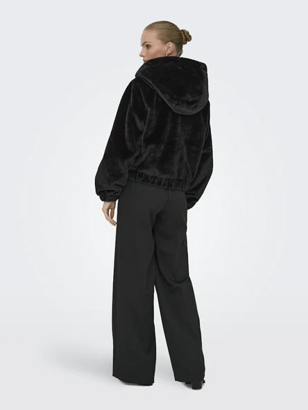 Only Jdy Yola Faux Fur Hood Kadın Ceket 15359329 - Resim 10