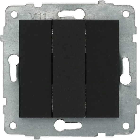 Ovivo Quantum Siyah 3'lü Anahtar Çerçeve Hariçtir. ürün görseli