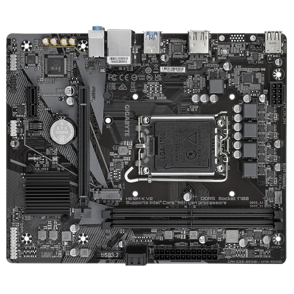 GIGABYTE H610M K V2 D5 4800Mhz M.2 HDMI/DP MATX 1700P - Resim 4