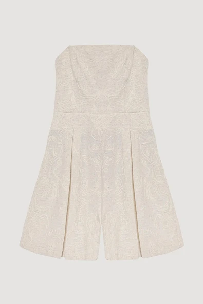 Quzu Desenli Straplez Tulum 25YTLM00655 - Resim 2