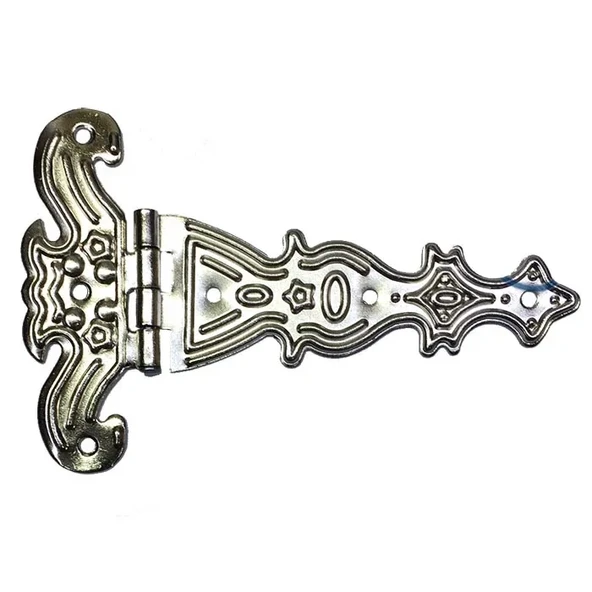 Dekoratif, Sac Tek Kuyruklu Menteşe - 69x102 Mm, Büyük, Nikel, 100 Adet - Resim 2