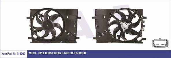 Opel Fan Motoru - Davlumbazlı 390mm - Kal 418900 ürün görseli